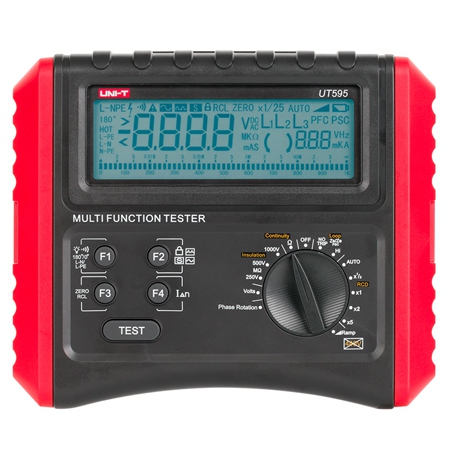 Scule si aparate - Tester Rezistenta Izolatie Uni-T UT595, 250V-1000V Test, RCD 10-500mA, Succesiune Faze, Impedanta, Tensiune AC/DC 440V