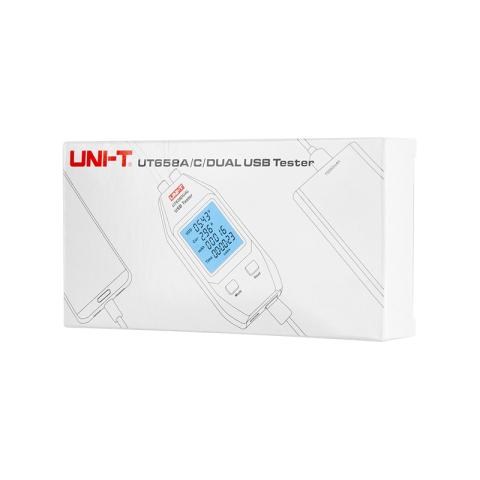 Tester USB Dual Uni-T UT658DUAL, Tensiune 3-9V, Curent 3A, Capacitate, Doua Porturi USB [3]