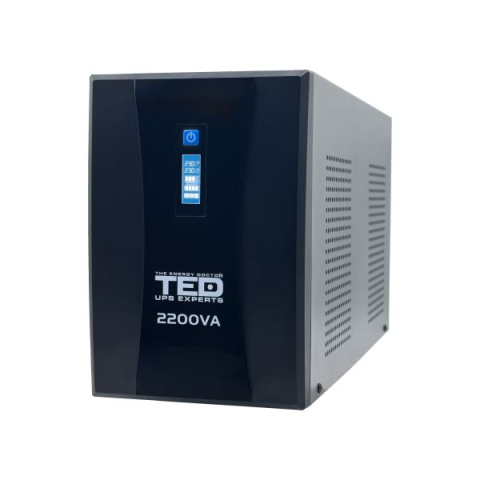 Surse UPS - UPS 2200VA 1250W cu Stabilizator si Management, 3x Schuko, Ecran LCD si 4x Acumulator 12V 7Ah, TED Electric
