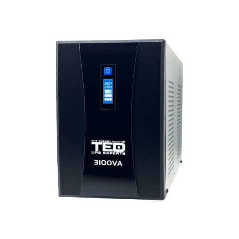 UPS 3100VA 1800W cu Stabilizator si Management, 3x Schuko, Ecran LCD si 4x Acumulator 12V 9Ah, TED Electric [2]