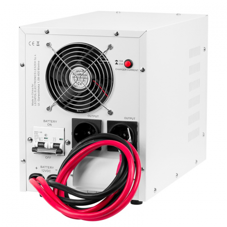 UPS pentru centrala termica cu unda sinusoidala pura, display LED si 1 iesire Schuko 2200VA 1600W, utilizeaza 1 acumulator 12V (neinclus), Kemot URZ3431 Alb [1]