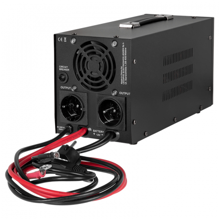 UPS pentru centrala termica cu unda sinusoidala pura, display LCD, 1 iesire Schuko 1000VA 700W, utilizeaza 1 acumulator 12V (neinclus), Kemot [1]