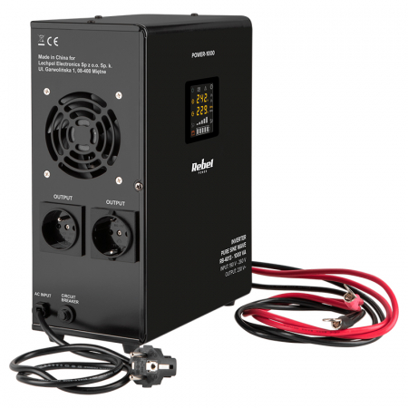 UPS pentru centrala termica cu unda sinusoidala pura si display LCD 1000VA 700W, utilizeaza 1 acumulator 12V (neinclus), Rebel [1]