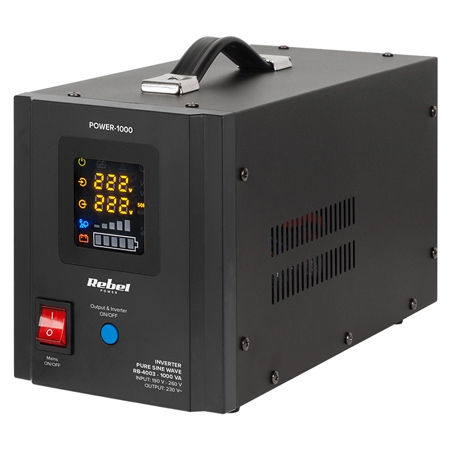UPS Centrale Termice - UPS pentru centrala termica cu unda sinusoidala pura 1000VA 700W, utilizeaza 1 acumulator 12V (neinclus), Rebel