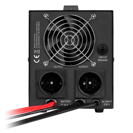 UPS pentru centrala termica cu unda sinusoidala pura 1000VA 700W, utilizeaza 1 acumulator 12V (neinclus), Rebel [2]