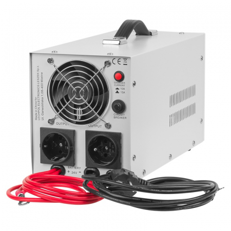 UPS pentru centrala termica cu unda sinusoidala pura, display LED 1500VA 1050W, utilizeaza 1 acumulator 24V (neinclus), Kemot URZ3427 Alb [1]