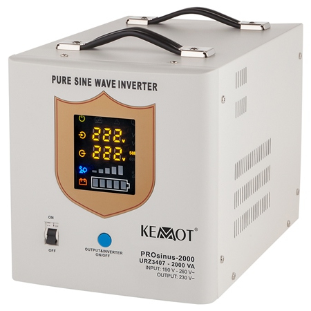 Electronice - UPS pentru centrala termica cu unda sinusoidala pura, display LED 1200W, utilizeaza 1 acumulator 12V (neinclus), Kemot URZ3407