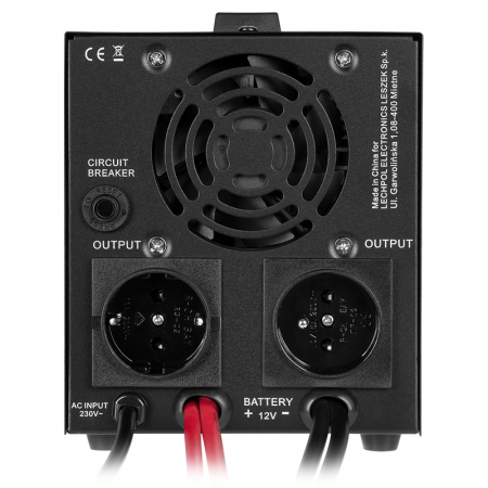 UPS pentru centrala termica cu unda sinusoidala pura, display LCD si 1 iesire Schuko 1000VA 700W, utilizeaza 1 acumulator 12V (neinclus), Rebel [2]