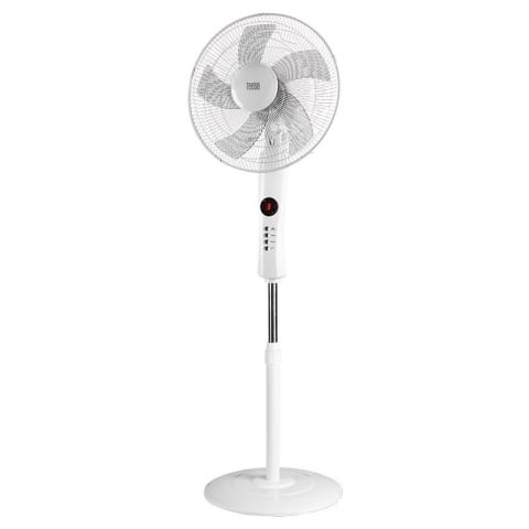 Climatizare - Ventilator cu picior 50W, 3 viteze, oscilatie 90 de grade, functie timer, alb, Teesa