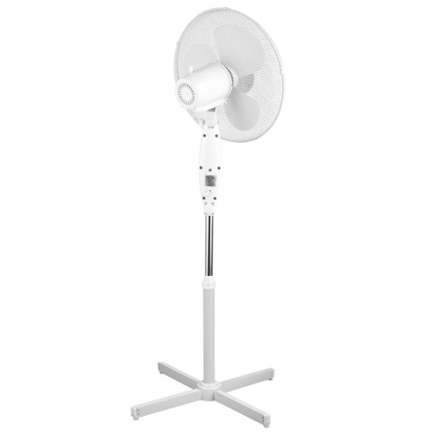 Ventilator cu picior, Teesa 3 viteze, Alb, 45 W, Miscare de oscilatie, Inaltime reglabila 125 cm, Diametru 43cm [4]