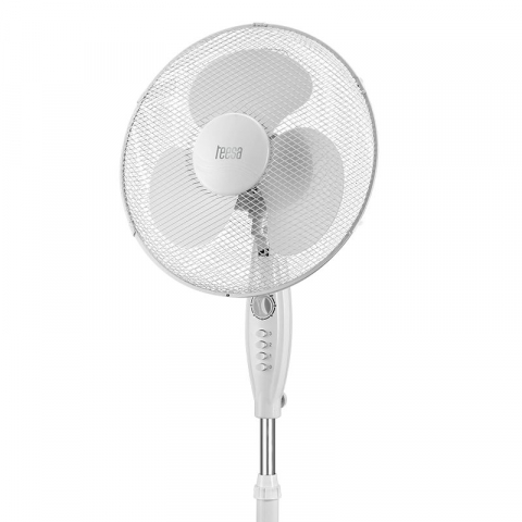 Ventilator cu picior, Teesa 3 viteze, Alb, 45 W, Miscare de oscilatie, Inaltime reglabila 125 cm, Diametru 43cm [1]