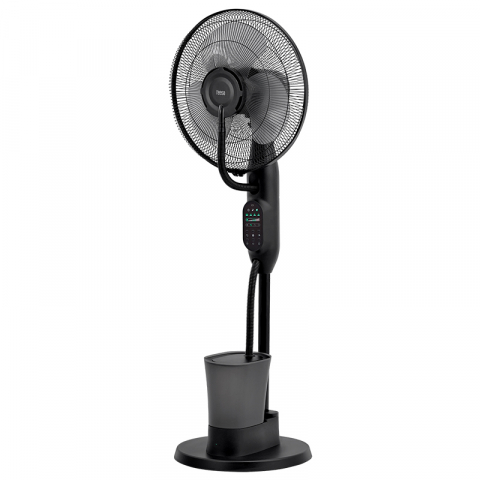 Climatizare - Ventilator cu picior si pulverizare apa, 3 viteze, ceata, 75W, negru, Teesa