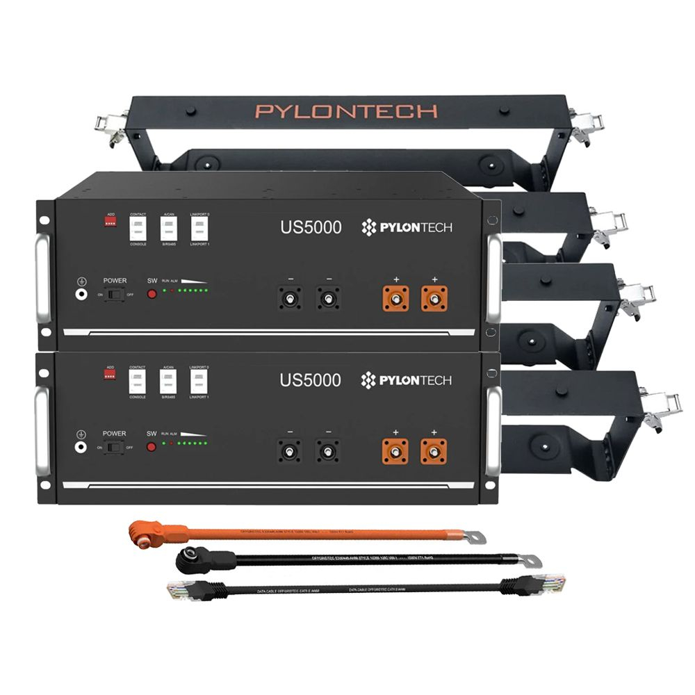 2X Acumulator Litiu PylonTech 48V 100Ah 9.6KWh US5000C + suporti + cabluri