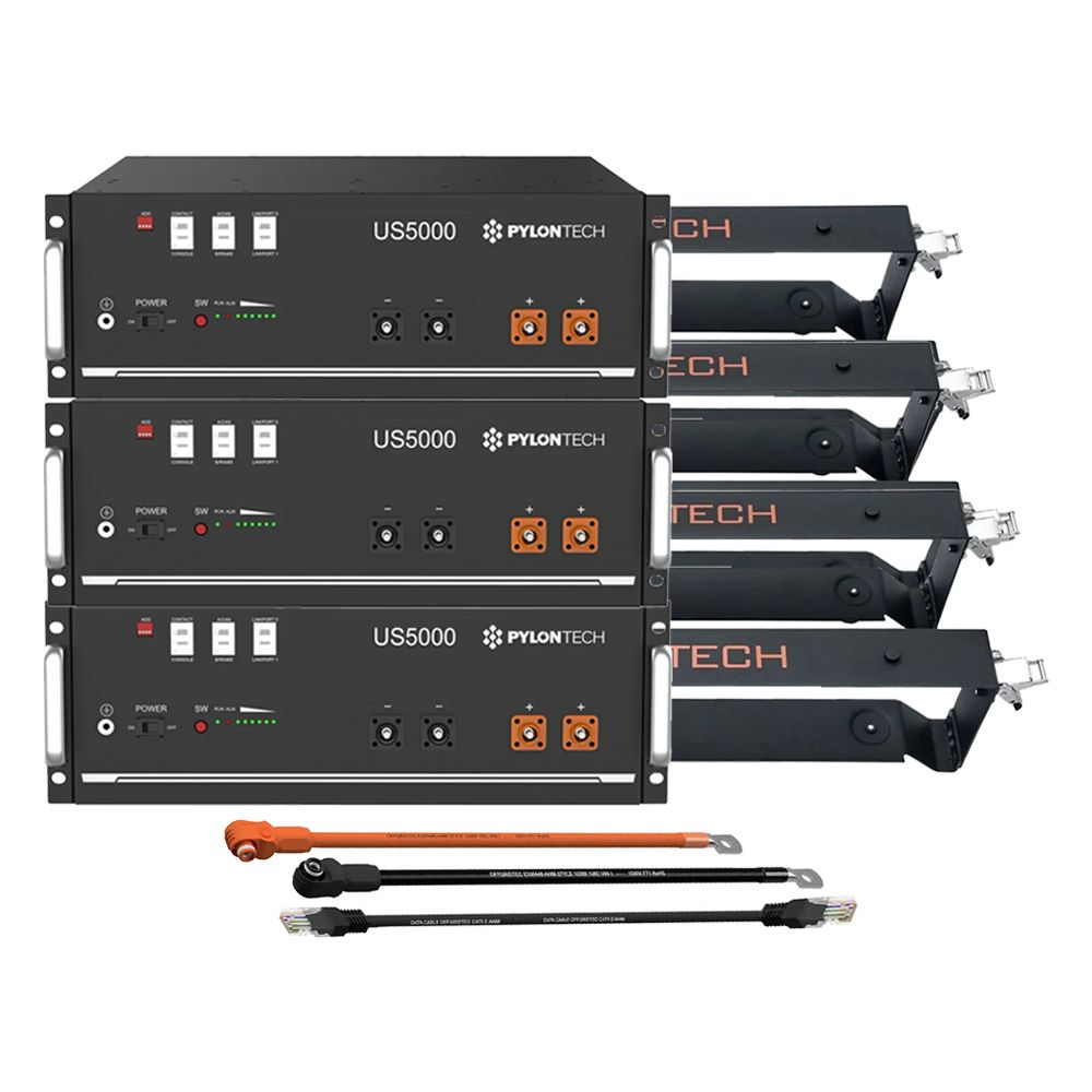 3X Acumulator Litiu PylonTech 48V 100Ah 14.4kWh US5000C + suporti + cabluri