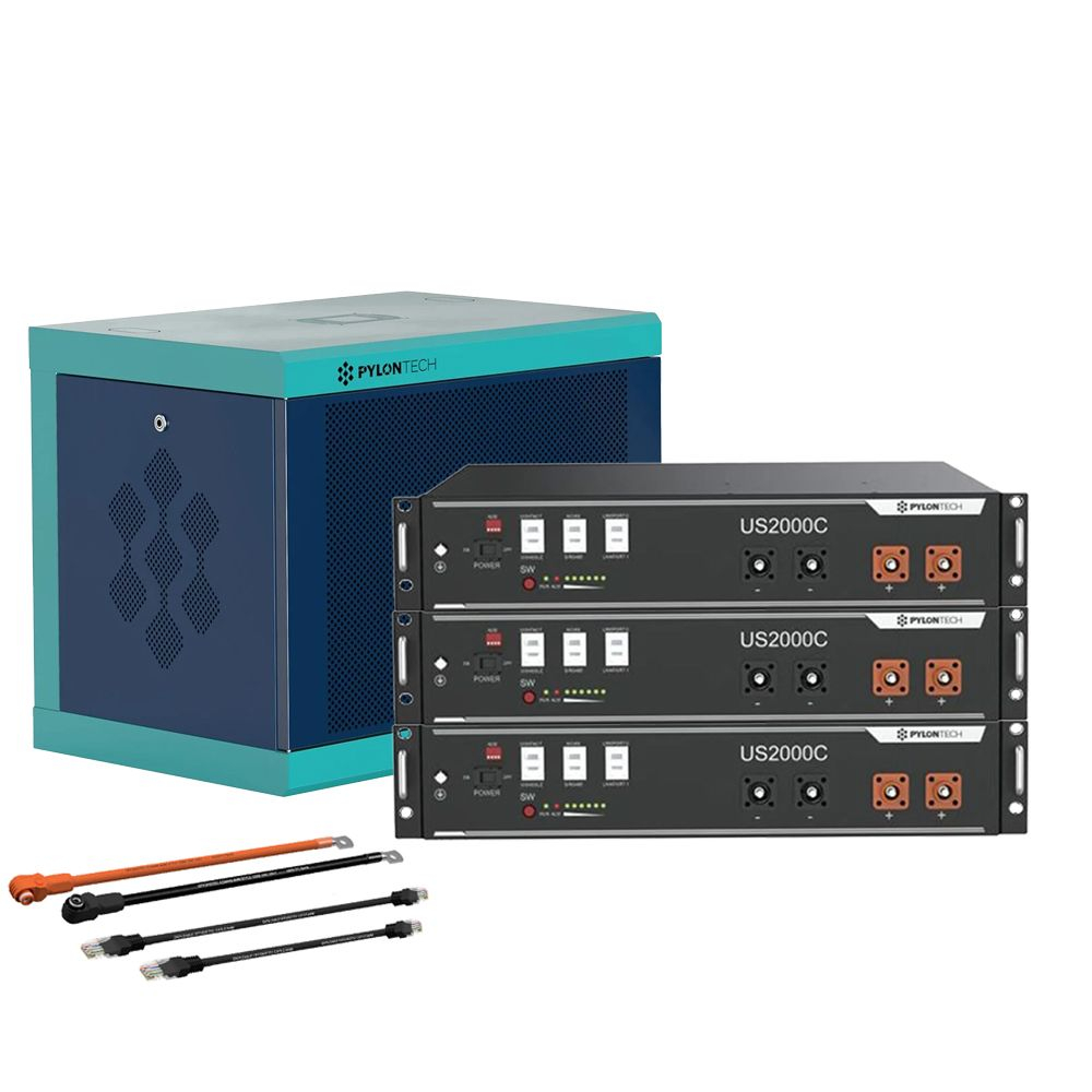 3X Acumulator Pylontech US2000C 48V 7.2kWh, baterie LifePo4 + dulap