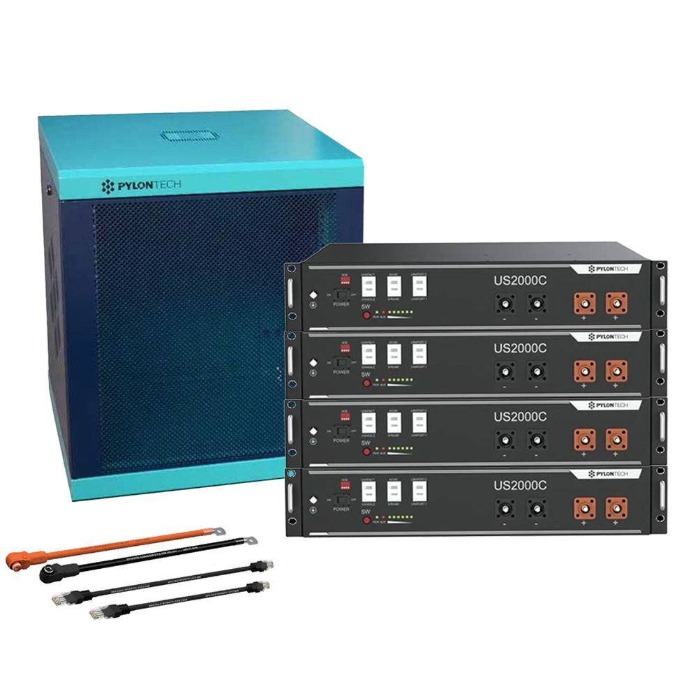 4X Acumulator Pylontech US2000C 48V 9.6kWh, baterie LifePo4 + dulap