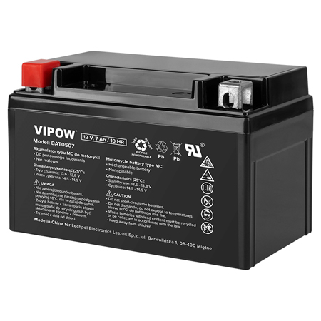 Acumulator Vehicule Electrice 12V 7Ah Vipow BAT0507