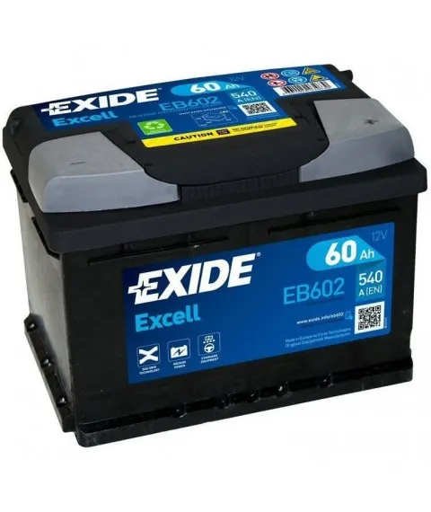 Baterie auto 12V 60Ah 540A Exide Excell EB602