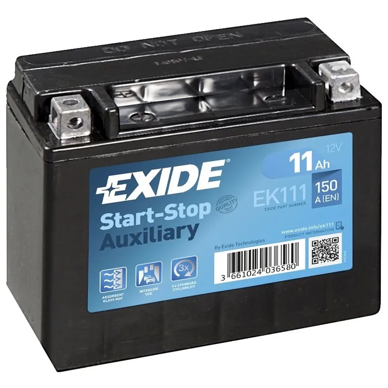 Baterie Auto Auxiliara 12V 11Ah EK111 Exide AGM