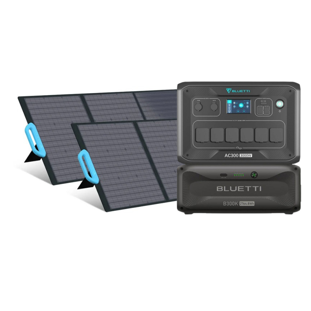 Kit Generator Solar Portabil 3000W 2764.8Wh Bluetti AC300 + B300K + 2X panou 200W