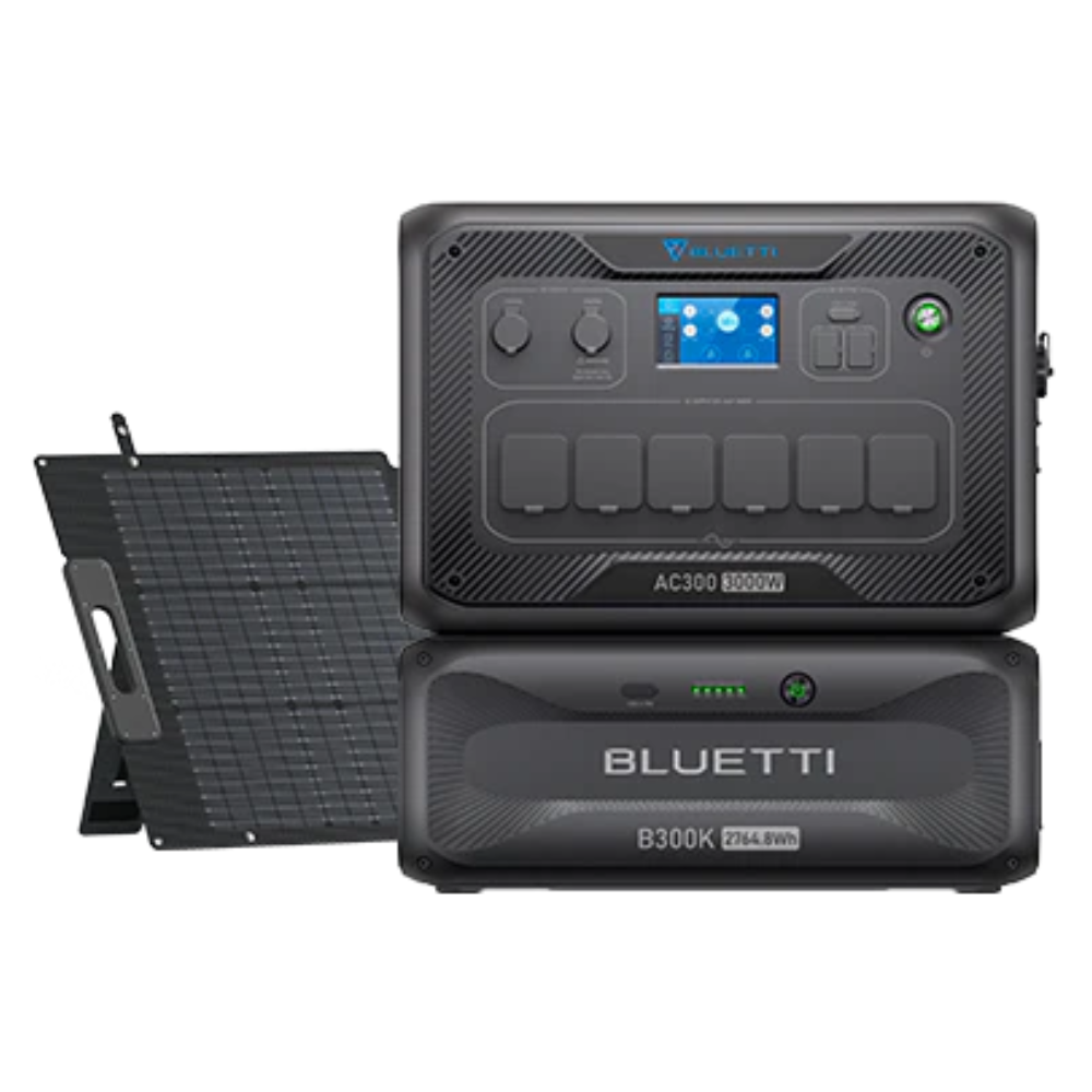 Kit Generator Solar Portabil 3000W 2764.8Wh Bluetti AC300 + B300K + Panou 200W