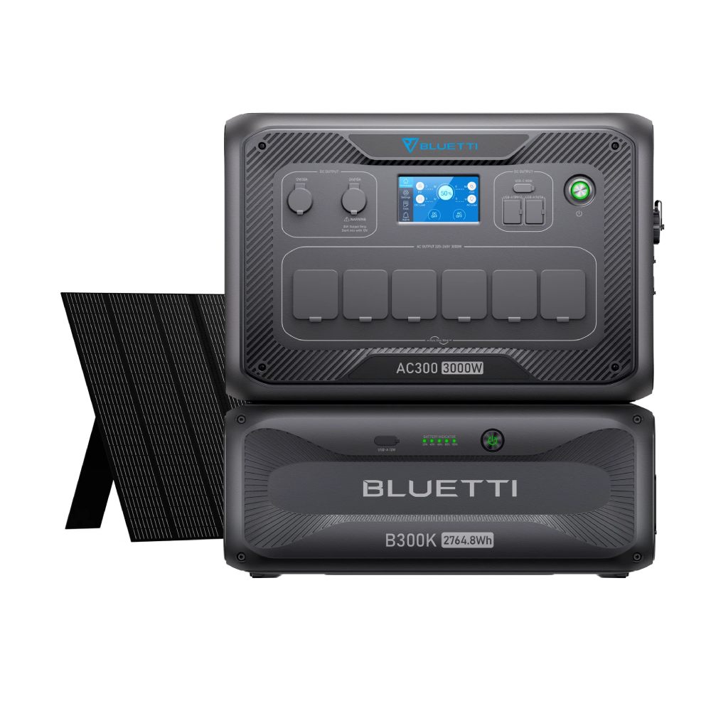 Kit Generator Solar Portabil 3000W 2764.8Wh Bluetti AC300 + B300K + Panou 350W