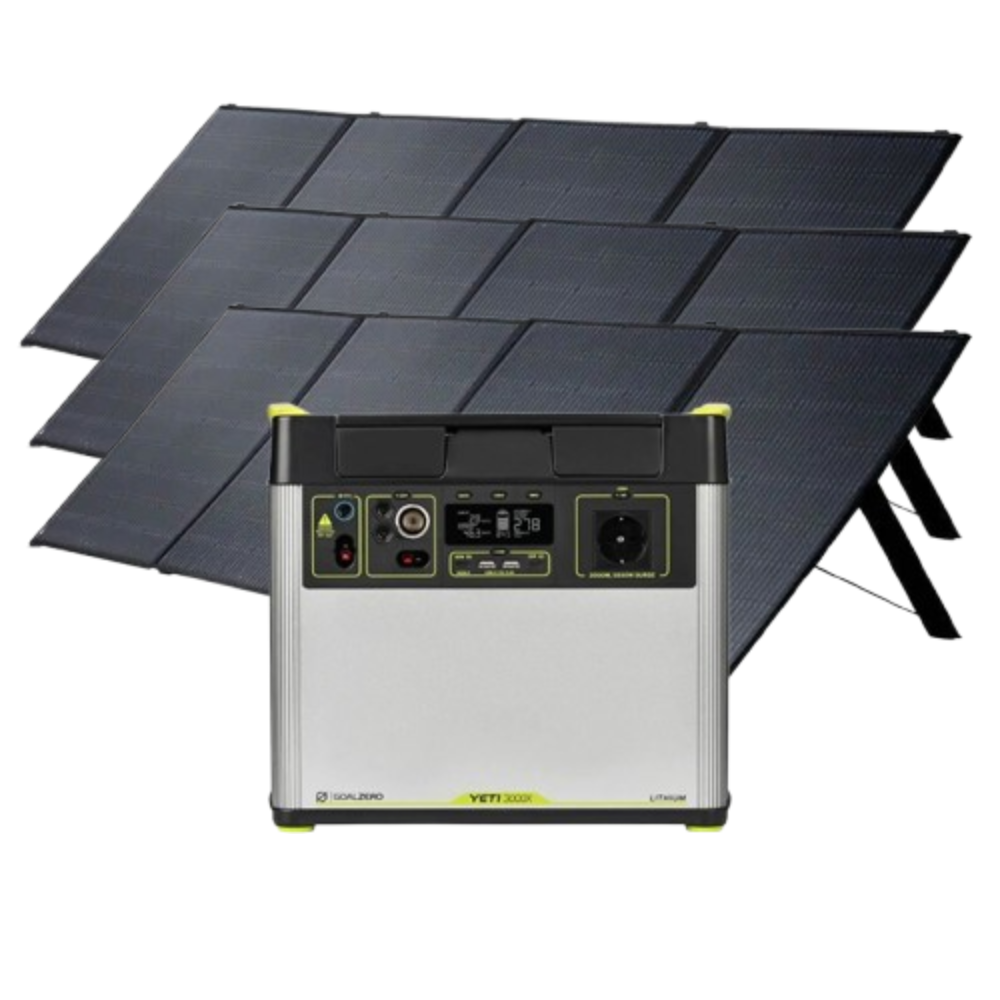 Kit Generator Solar Portabil 3032Wh 2000W, Goal Zero Yeti 3000X cu panou 3 x 400W
