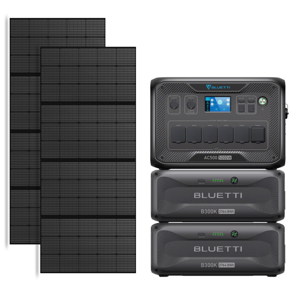 Kit Generator Solar Portabil 5000W 5529.6Wh, Bluetti AC500+B300K + 2X panou 350W