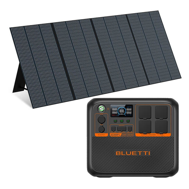 Kit Generator Solar Portabil Bluetti AC200PL 2400W 2304Wh cu panou 350W