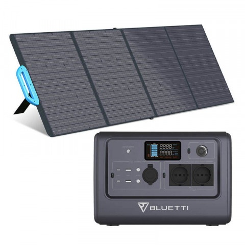 Kit Generator Solar Portabil Bluetti Poweroak 1000W 716Wh Eb70 + Panou 200W