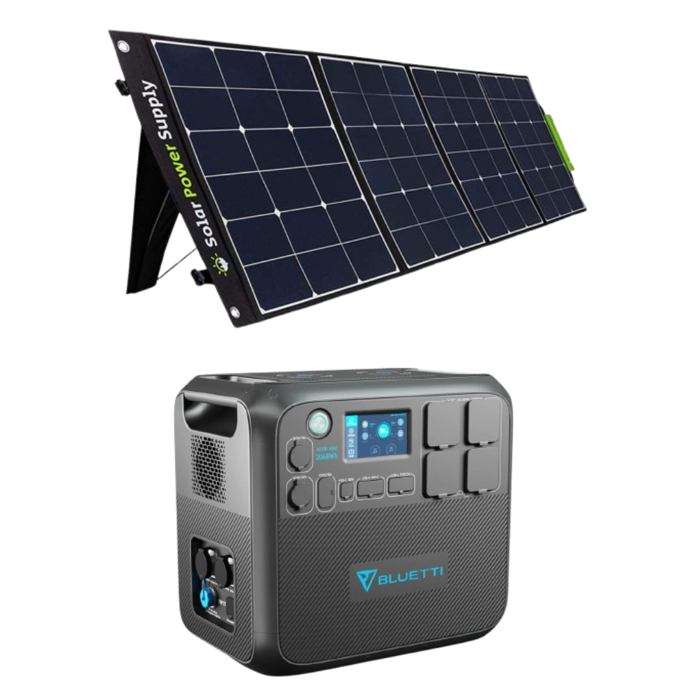 Kit Generator Solar Portabil Bluetti Poweroak 2200W 2048Wh AC200Max + Panou 200W SPS200