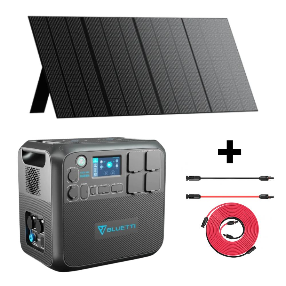 Kit Generator Solar Portabil Bluetti Poweroak 2200W 2048Wh Ac200Max + Panou 350W PV350