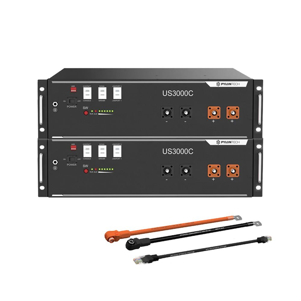 Pachet 2X Acumulator Pylontech US3000C 48V 3,5 kWh, baterie LifePo4 3500 Wh