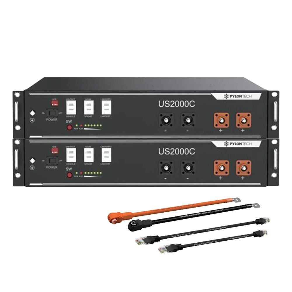 Pachet 2X Acumulator Pylontech US2000C 48V 2,4 kWh, baterie LifePo4 2400 Wh