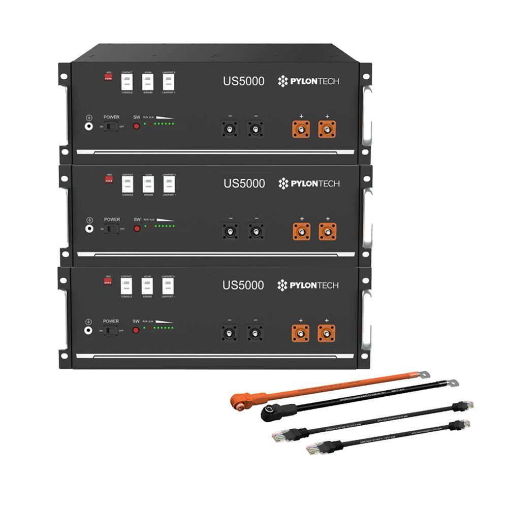 Pachet 3X Acumulator LiFePO4 PylonTech 48V 100Ah 4.8KWh US5000C