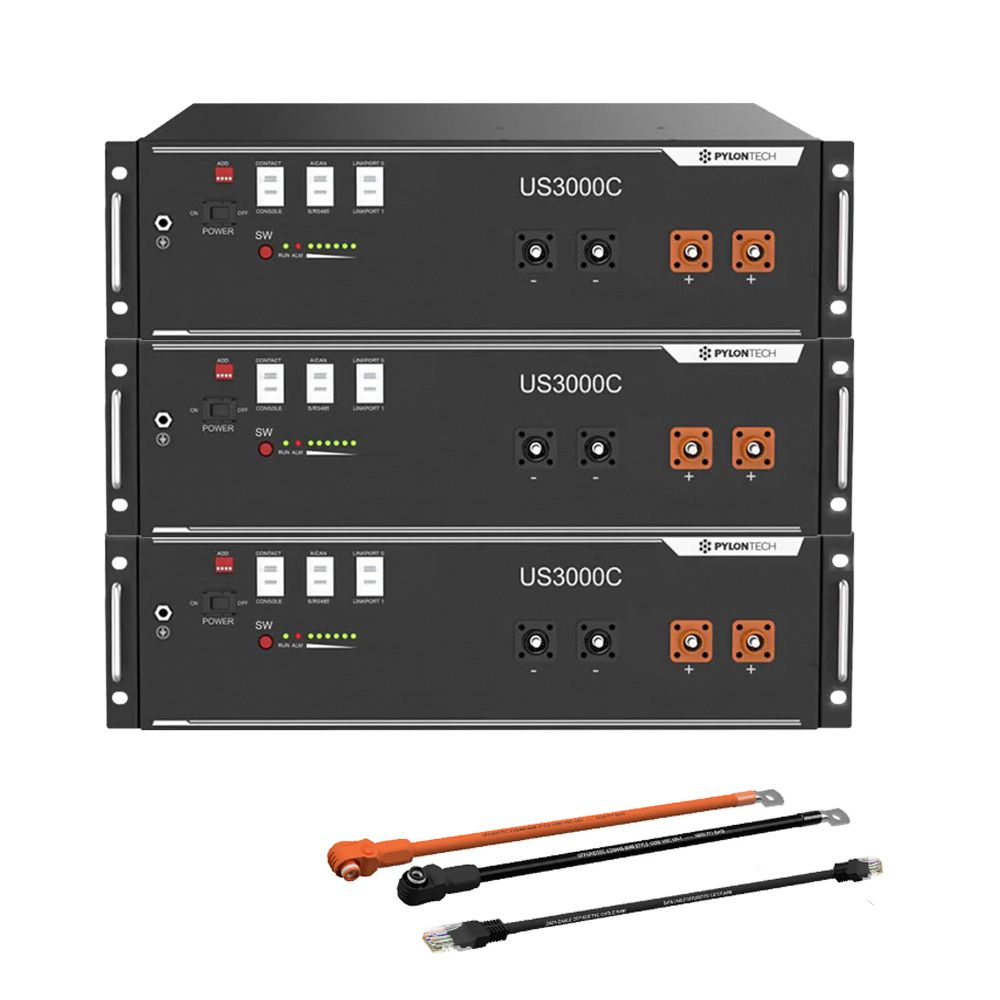 Pachet 3X Acumulator Pylontech US3000C 48V 3,5 kWh, baterie LifePo4 3500 Wh