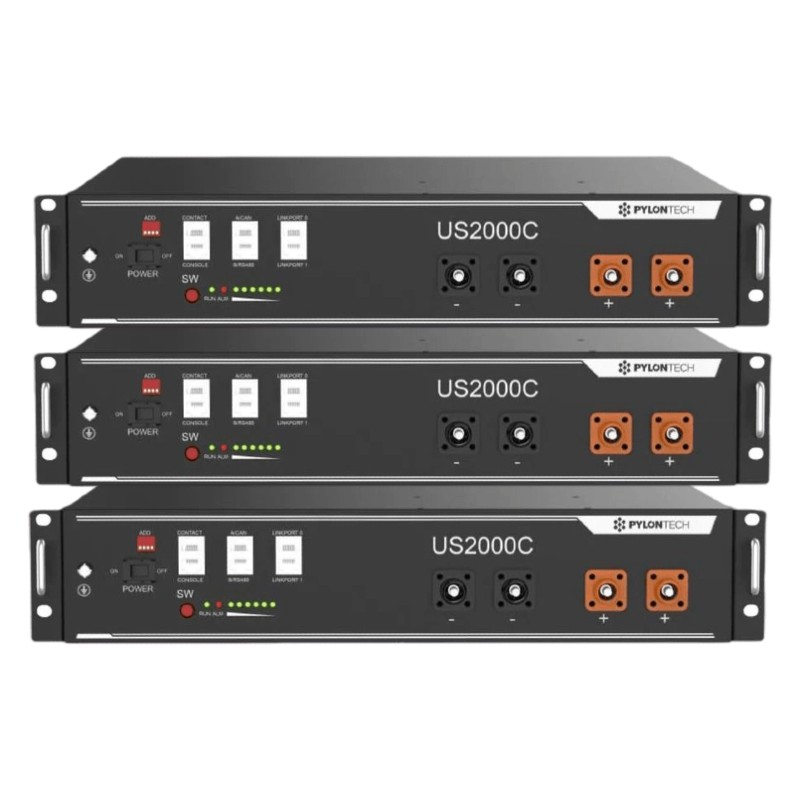Pachet 3X Acumulator Pylontech US2000C 48V 2,4 kWh, baterie LifePo4 2400 Wh