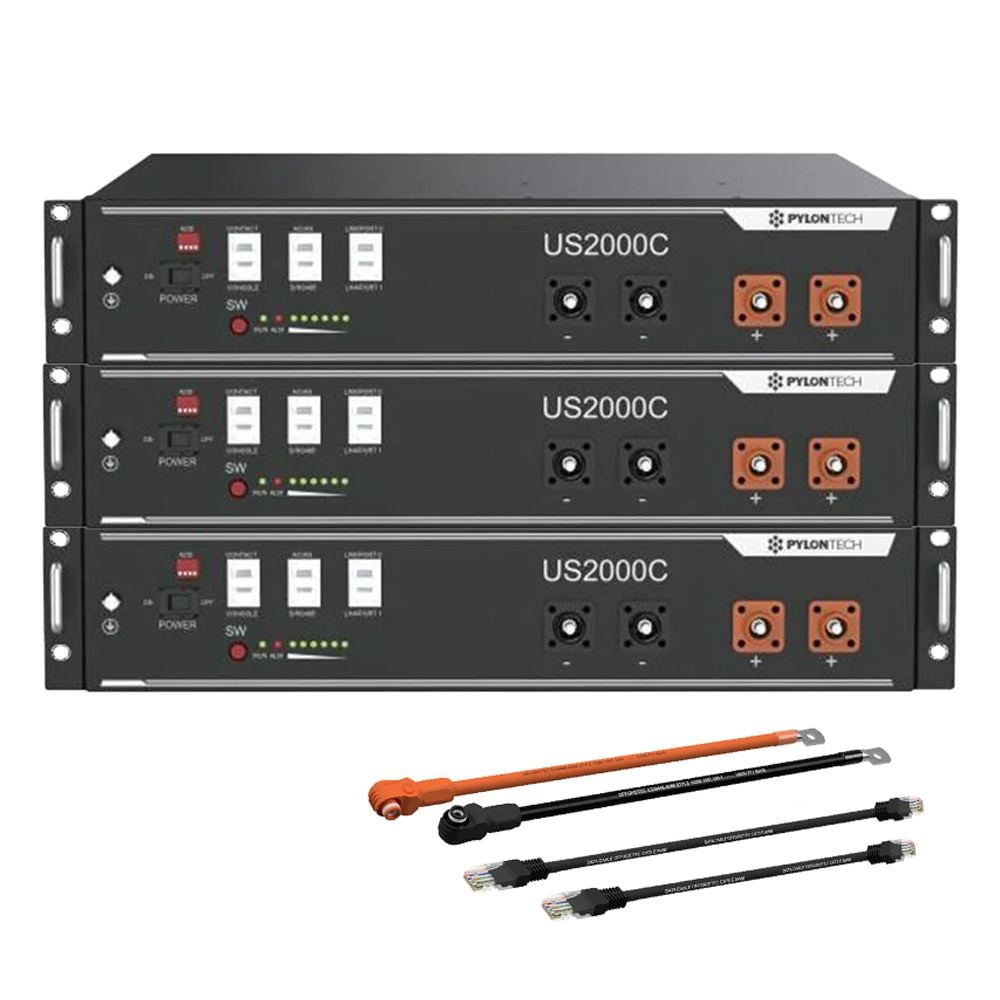 Pachet 3X Acumulator Pylontech US2000C 48V 2,4 kWh, baterie LifePo4 2400 Wh