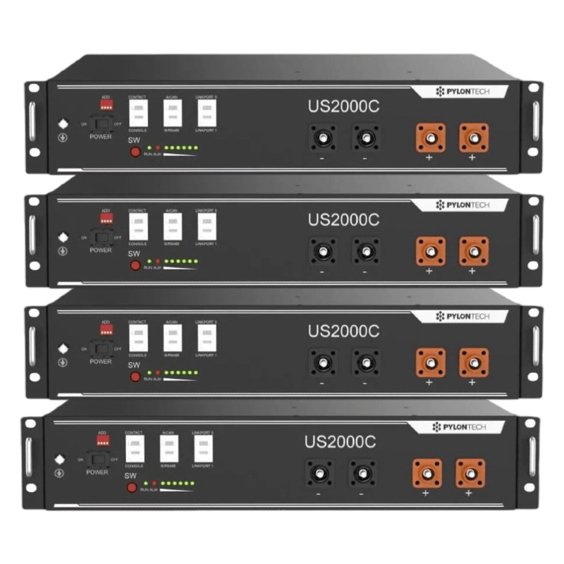 Pachet 4X Acumulator Pylontech US2000C 48V 2,4 kWh, baterie LifePo4 2400 Wh