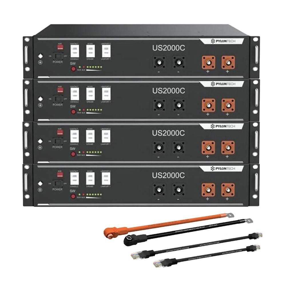 Pachet 4X Acumulator Pylontech US2000C 48V 2,4 kWh, baterie LifePo4 2400 Wh