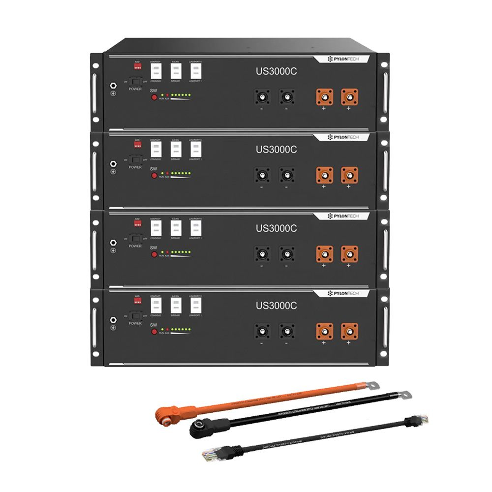 Pachet 4X Acumulator Pylontech US3000C 48V 3,5 kWh, baterie LifePo4 3500 Wh