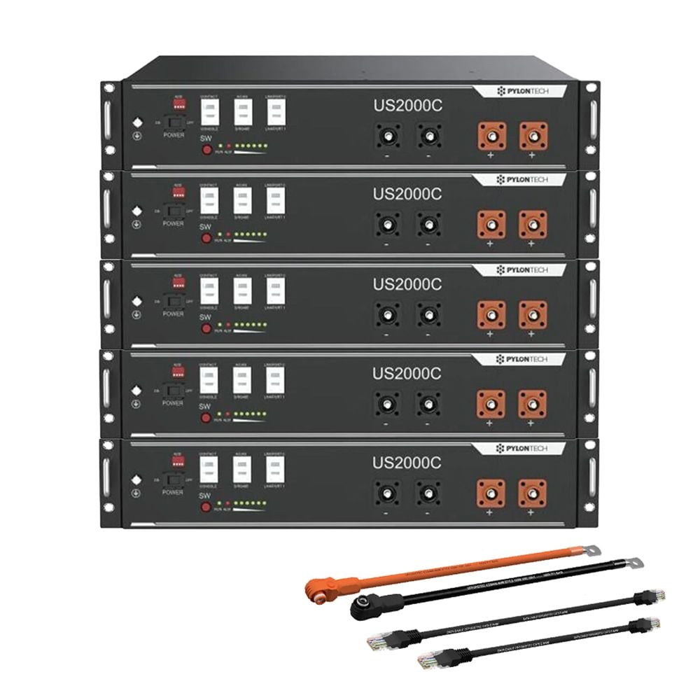 Pachet 5X Acumulator Pylontech US2000C 48V 2,4 kWh, baterie LifePo4 2400 Wh
