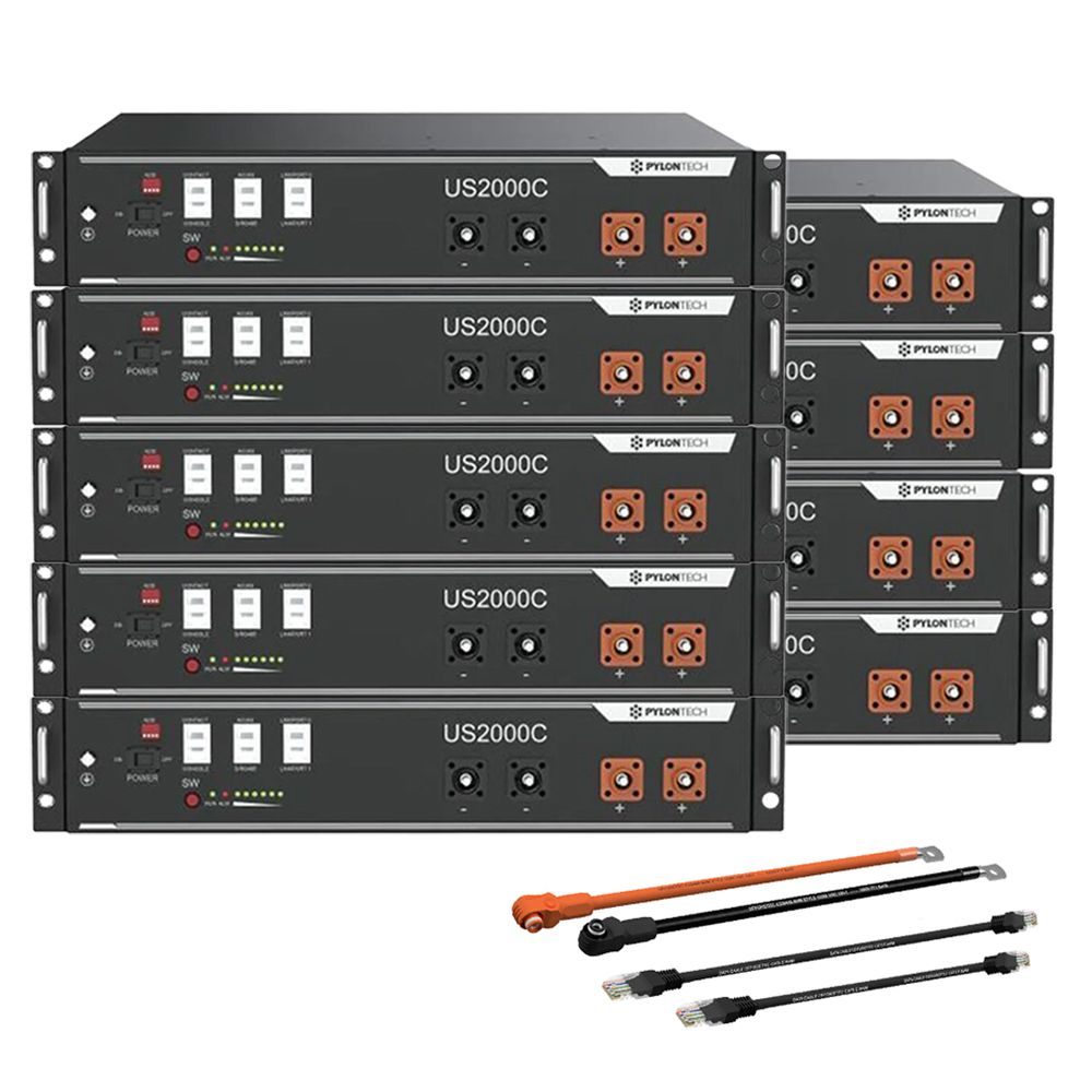Pachet 9X Acumulator Pylontech US2000C 48V 2,4 kWh, baterie LifePo4 2400 Wh