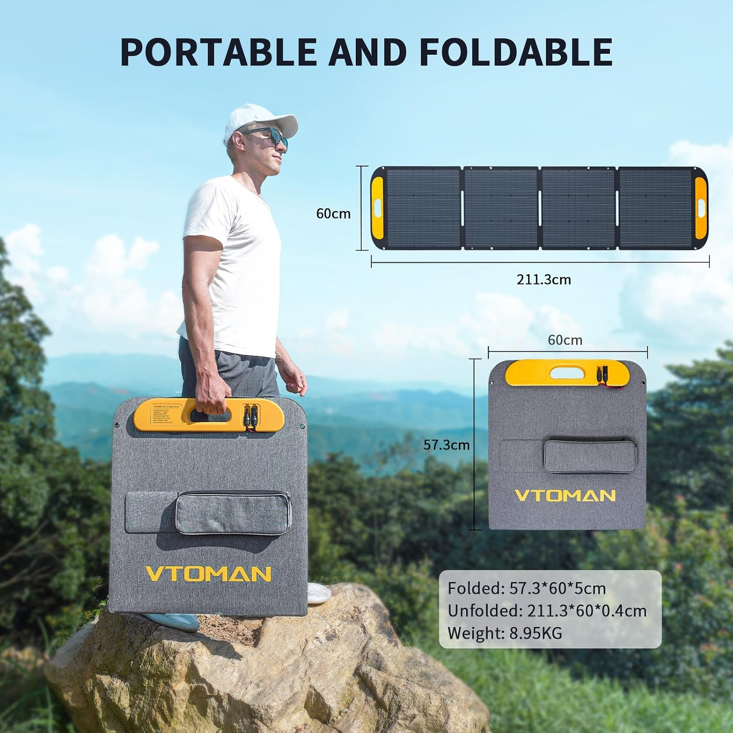 Kit generator solar portabil VTOMAN FlashSpeed2400, 2400W 1408Wh cu panou 200W [16]