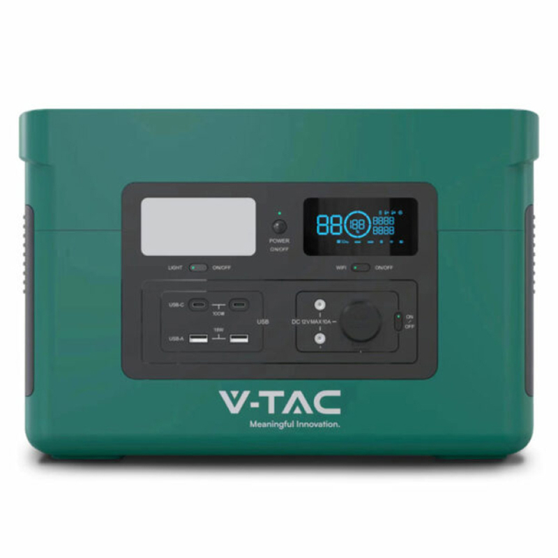 Power Station Portabil V-TAC VT-1001N 1000W 1024Wh, statie de alimentare portabila camping, casa, urgente