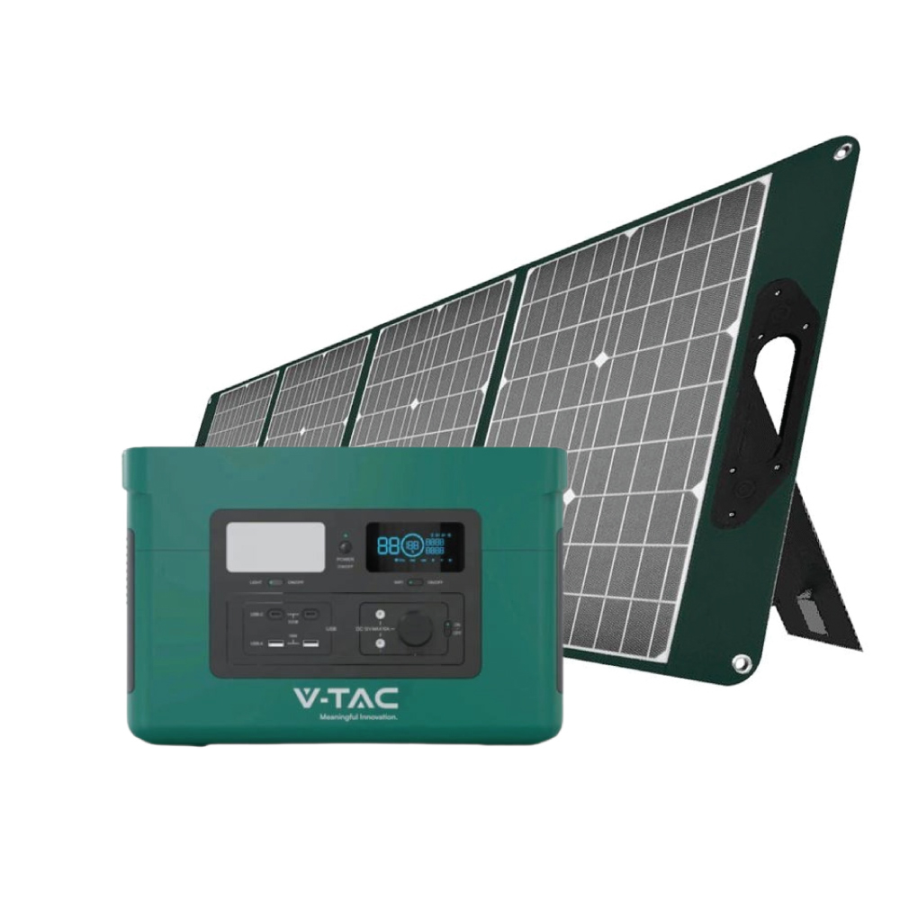 Kit Generator Solar Portabil V-TAC VT-1001N 1000W 1024Wh cu panou 120W