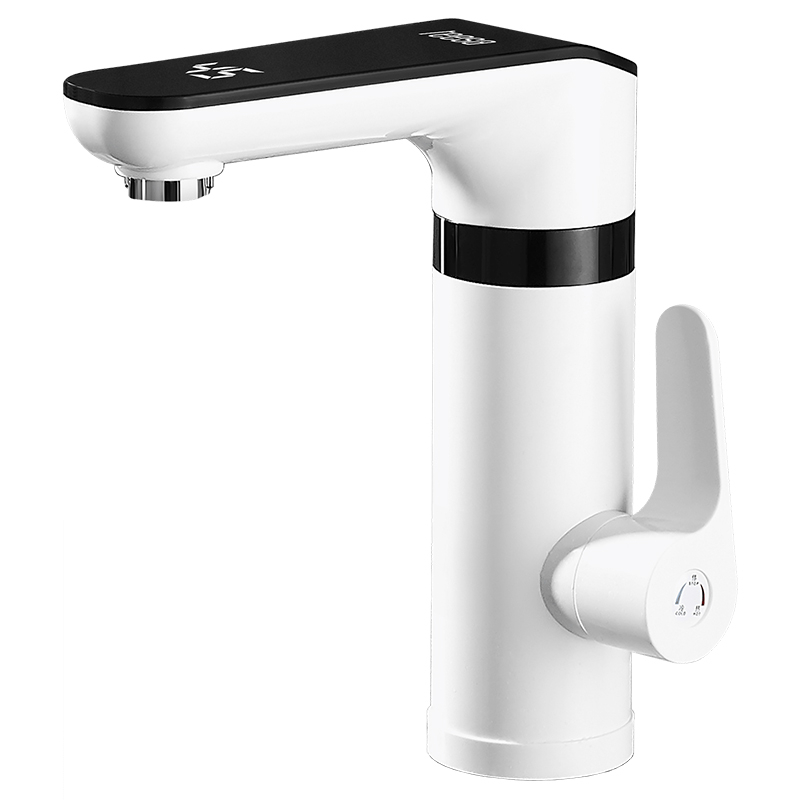 Robinet electric instant Teesa, de apa calda, 3500W, alb cu display digital