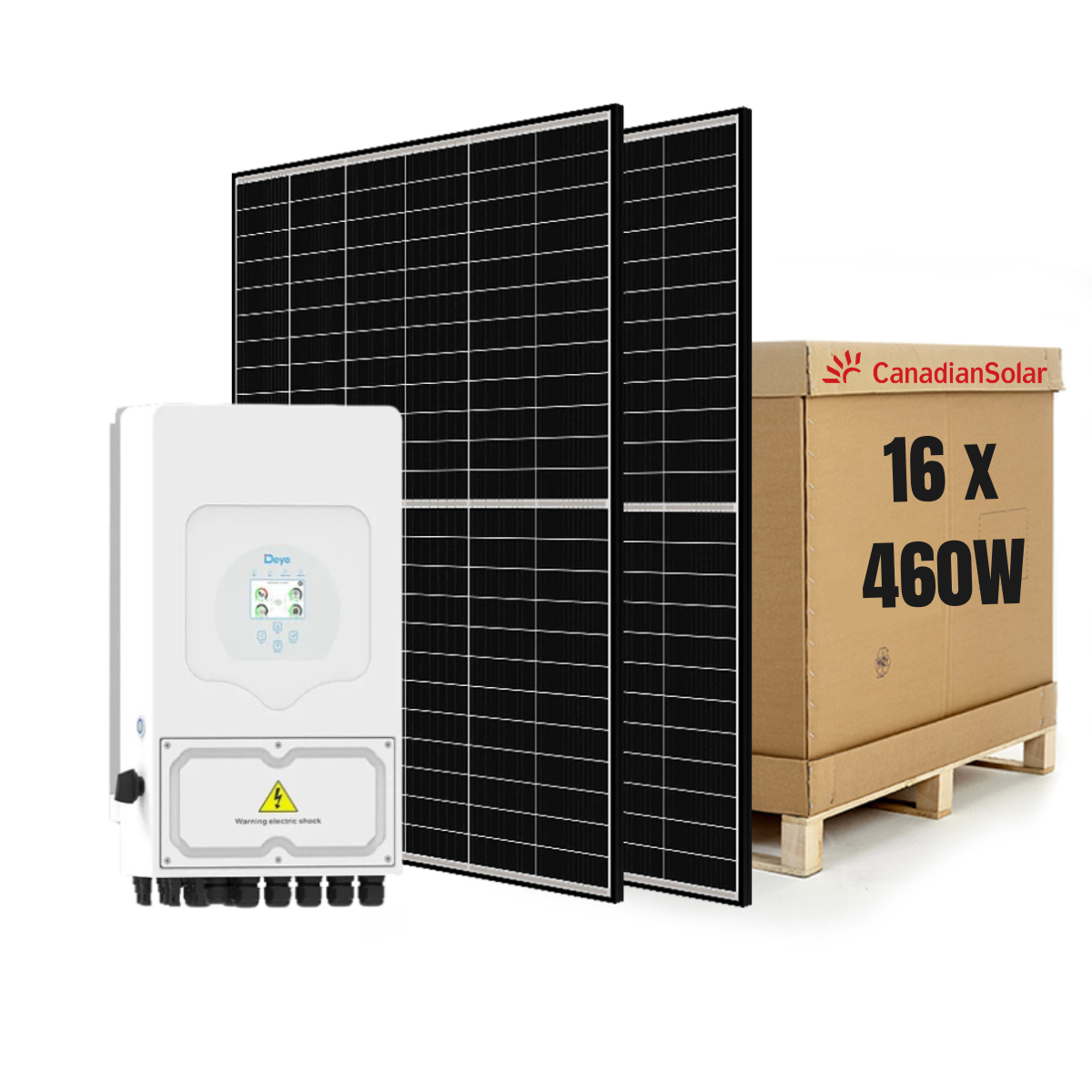 Sistem Fotovoltaic 8kW cu Invertor Hibrid Deye si 7.36kWp Panouri Canadian Solar 460W