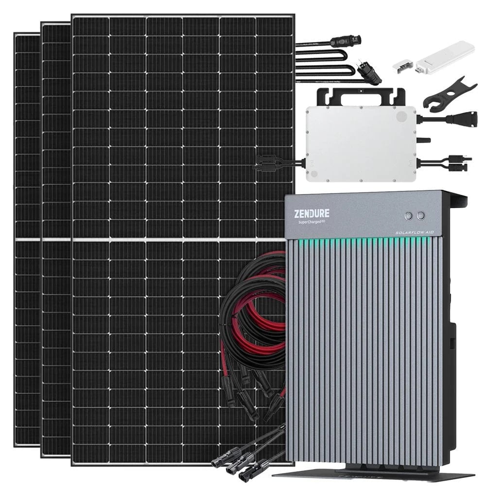 Sistem fotovoltaic balcon bifacial Zendure AIO-2400 1215Wp HM-1200 DTU-WLite cu baterie