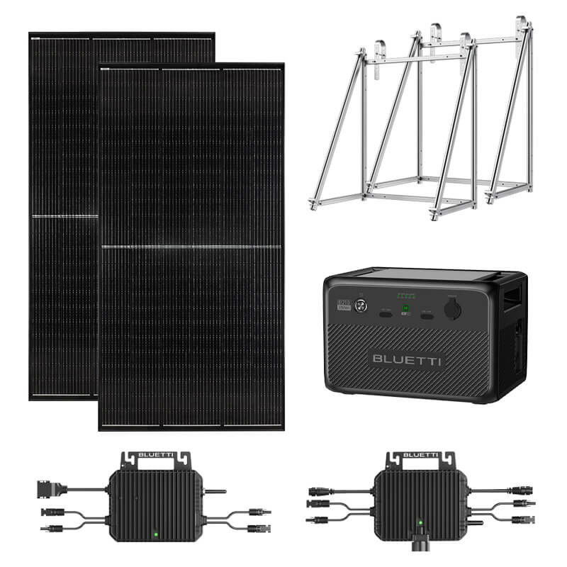 Sistem fotovoltaic de balcon cu invertor 800W, panouri 2x 400W si baterie 2150Wh (Kit 2x 400W - B210 BASB-01)